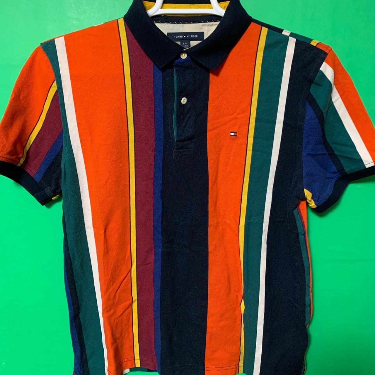 Vintage Multicolor Tommy Hilfiger Polo Shirt Flaws Depop