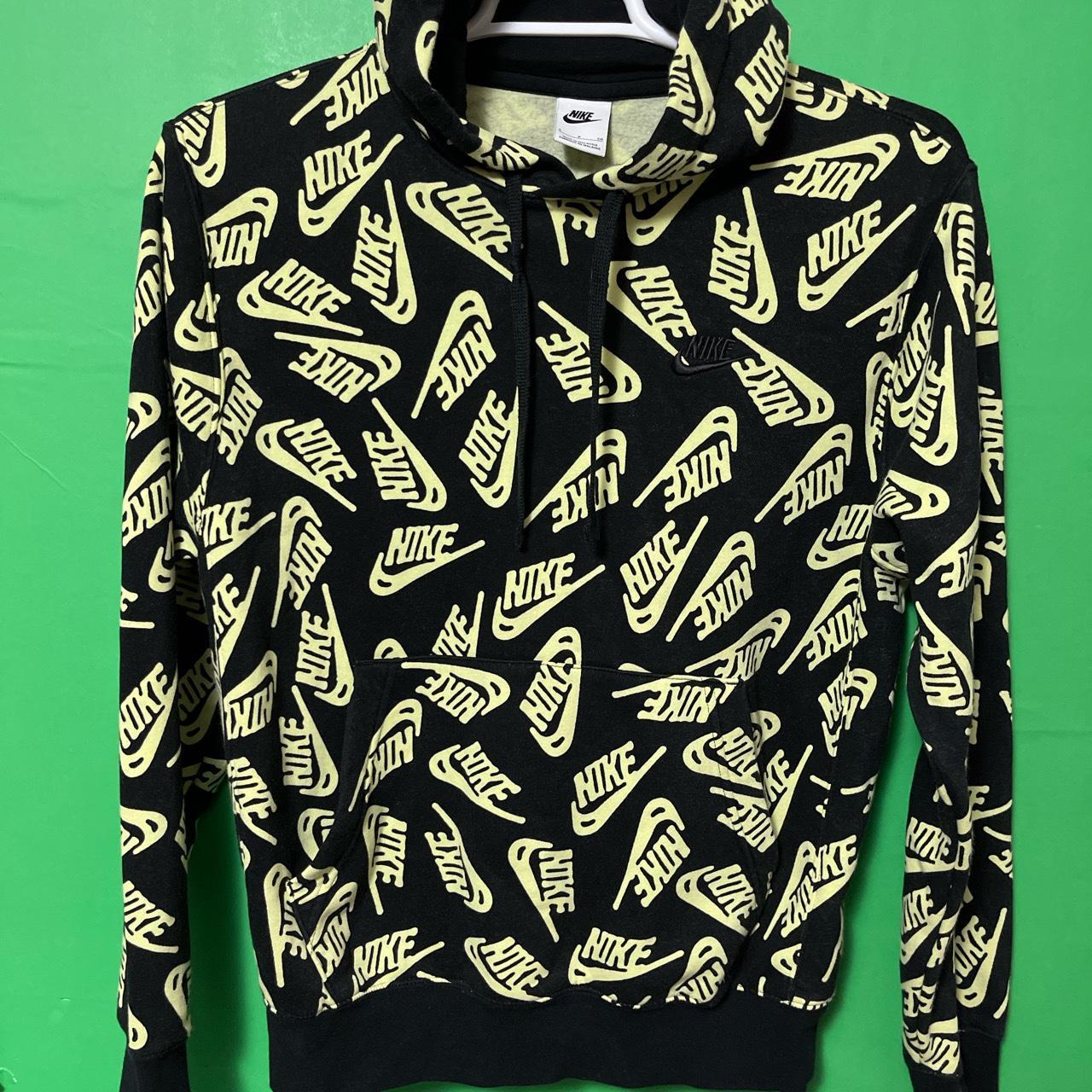 black nike hoodie with lime green