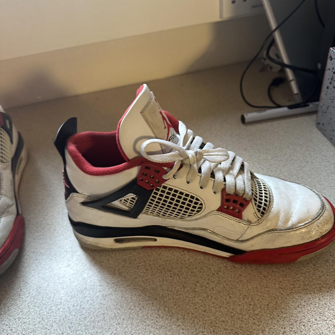 jordan 4 fire red uk 8 - Depop