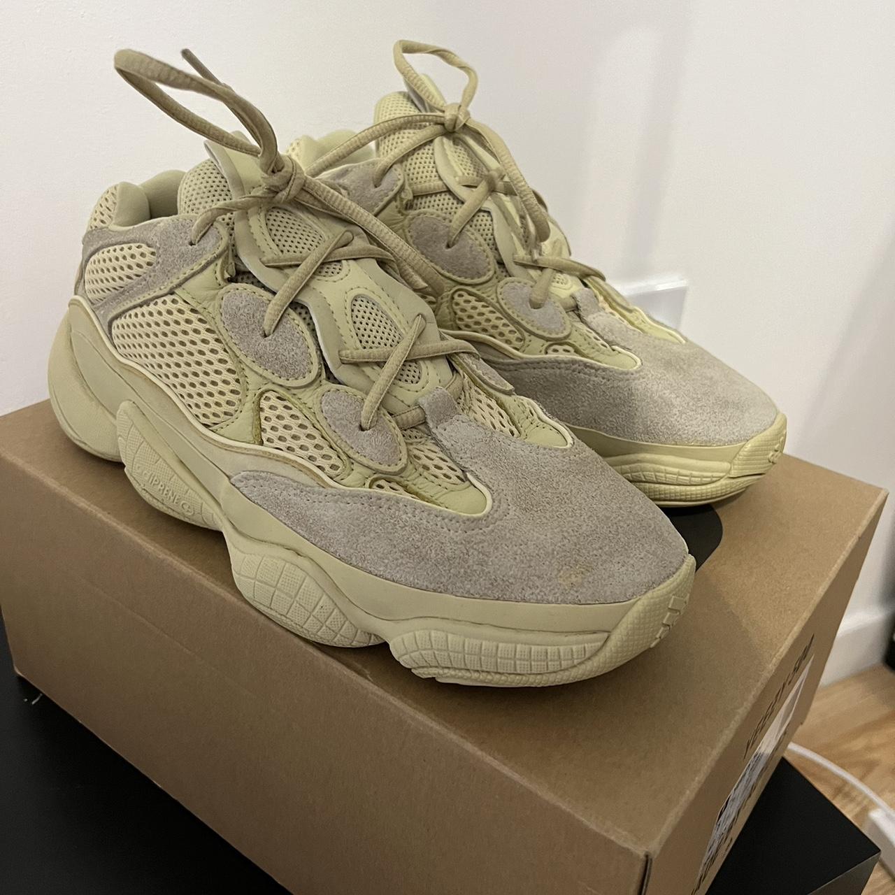 natural yeezy 350 on feet