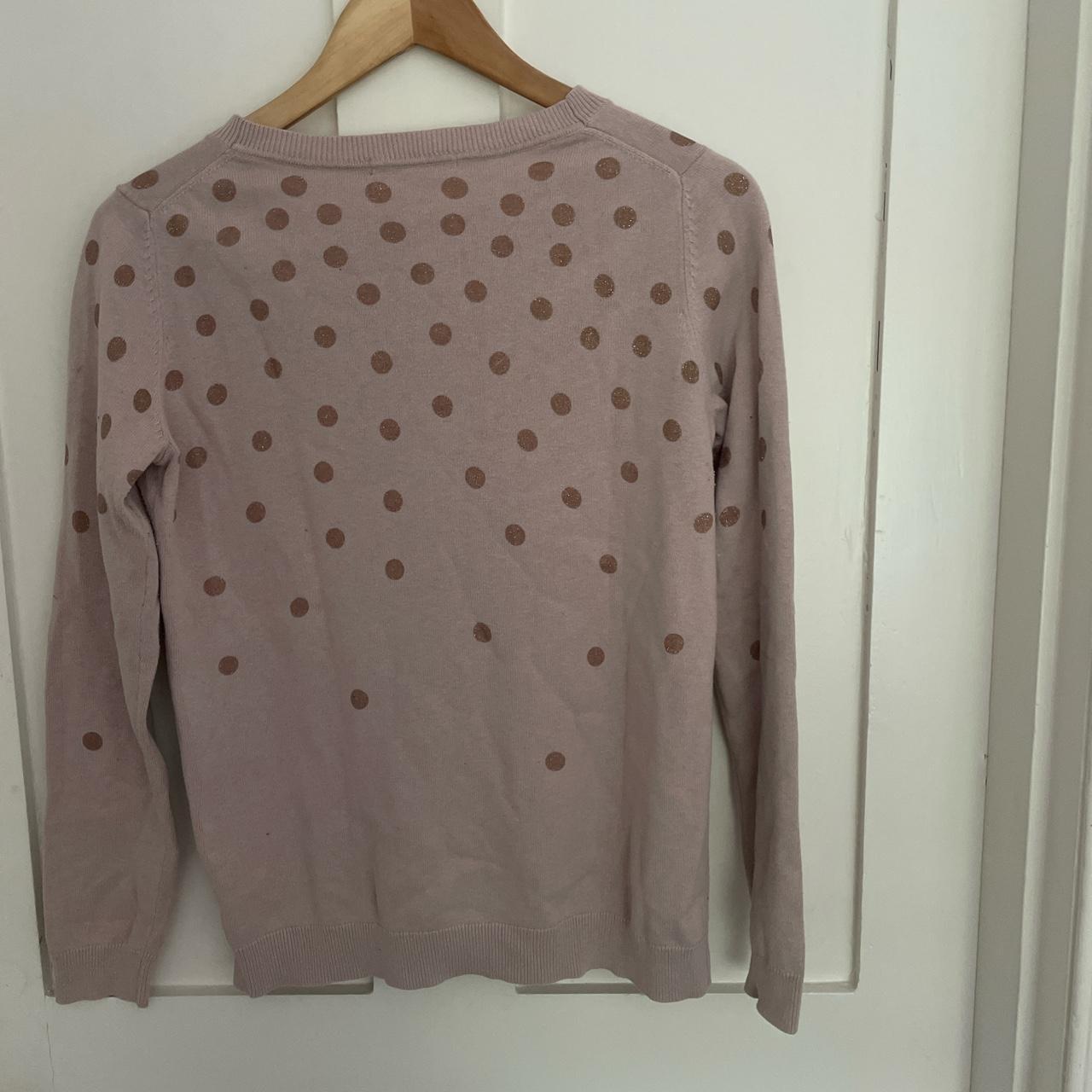 pink sparkle spotted jumper from boden size - Depop
