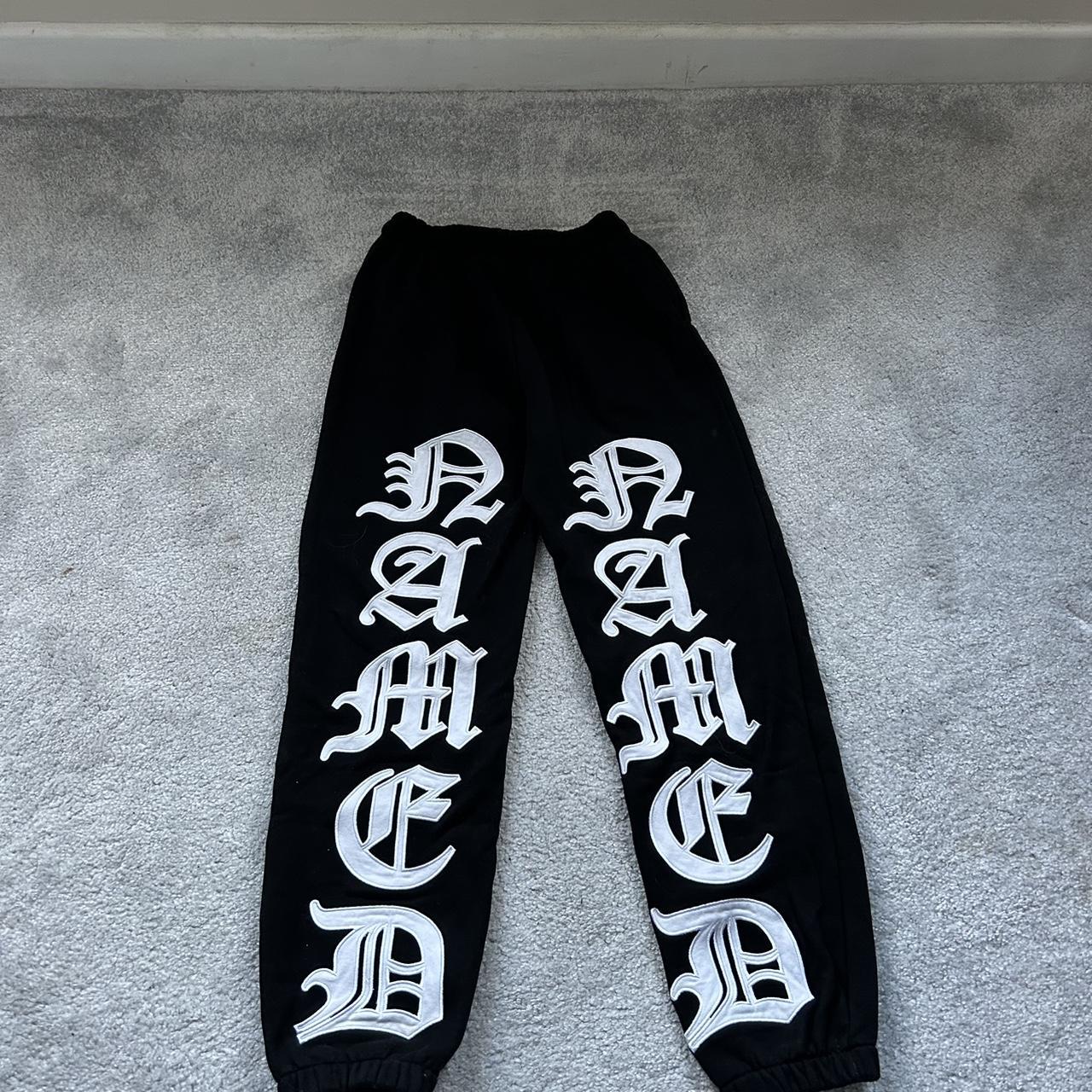 NAMED COLLECTIVE black/white/red baggy joggers Brand... - Depop