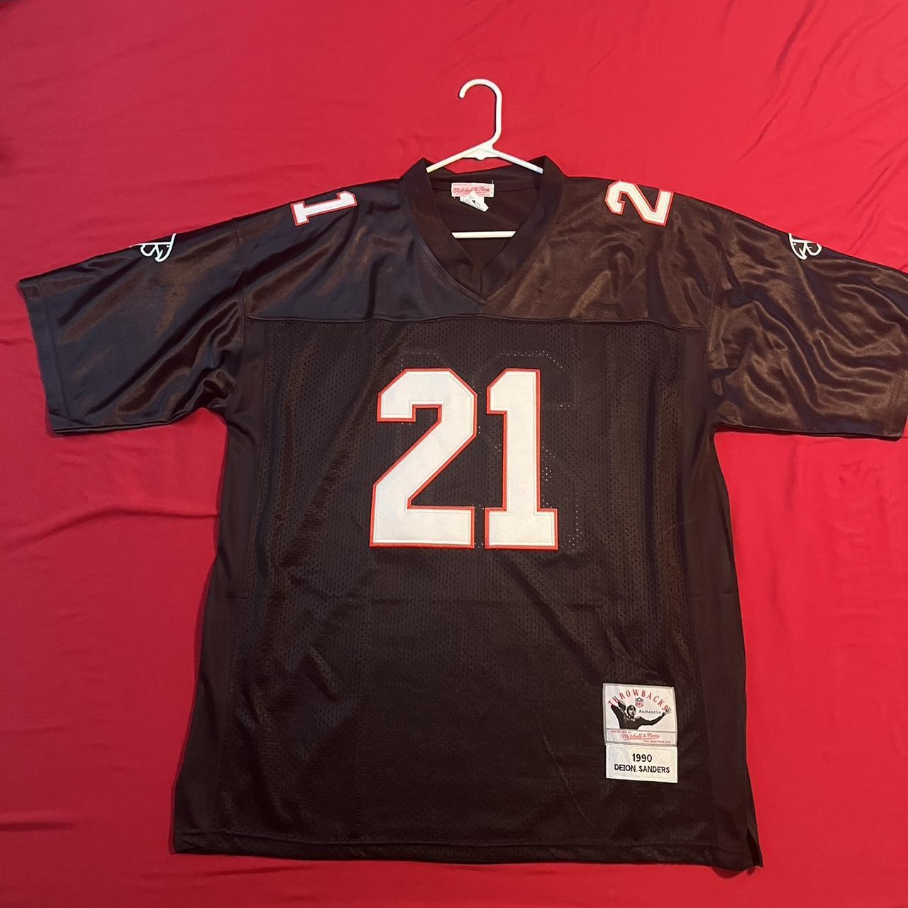 Mitchell & Ness Atlanta Falcons Two-Tone Black Red - Depop