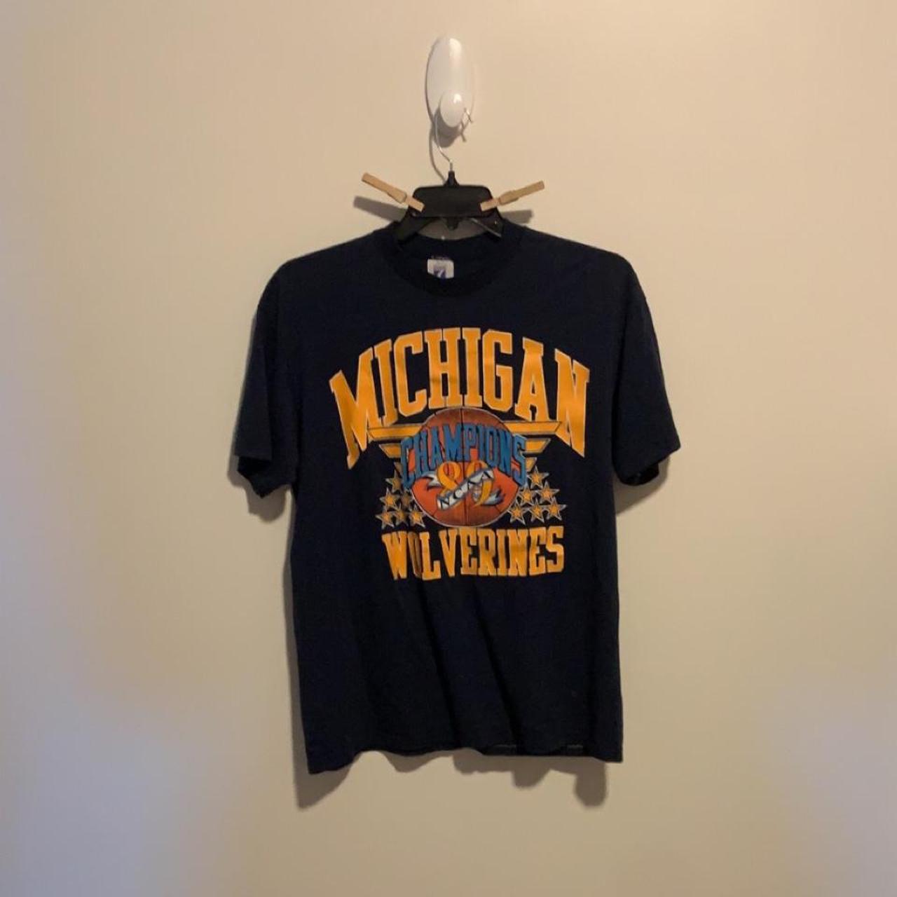 vintage sports graphic t shirt super sick michigan... - Depop