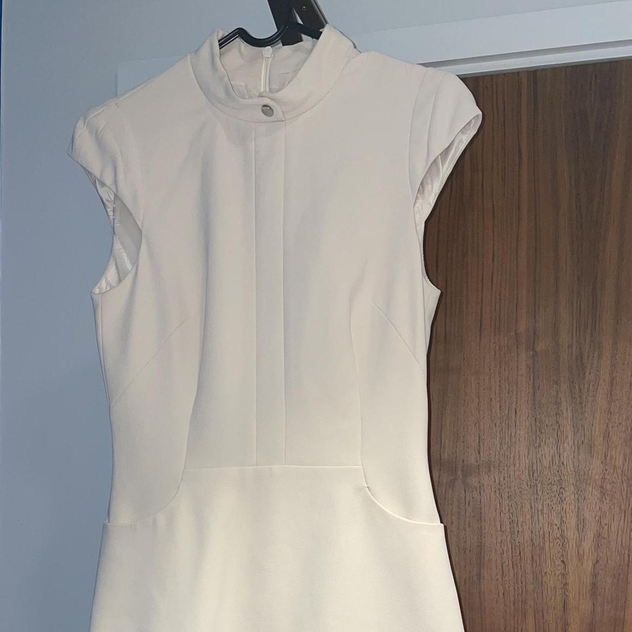Karen Millen Cream Pleated Dress UK 8, EU 36 Depop
