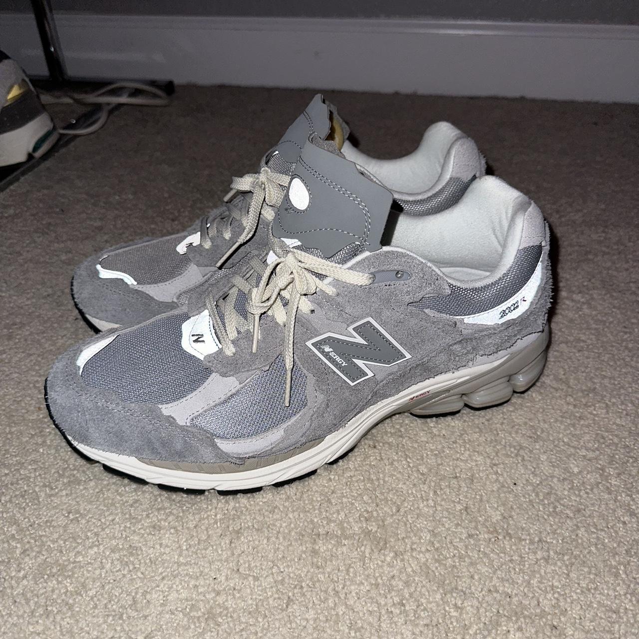 new balance 2002r protection pack gray swapped laces... - Depop