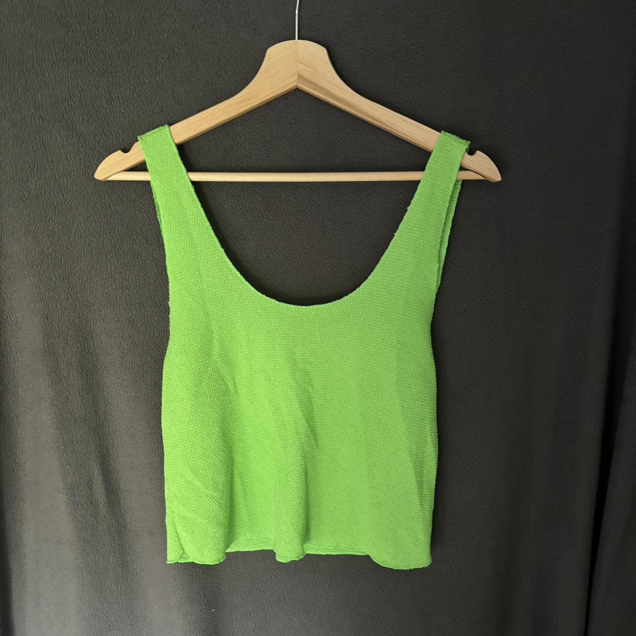 ZARA RIBBED KNIT selling VEST LIME GREEN