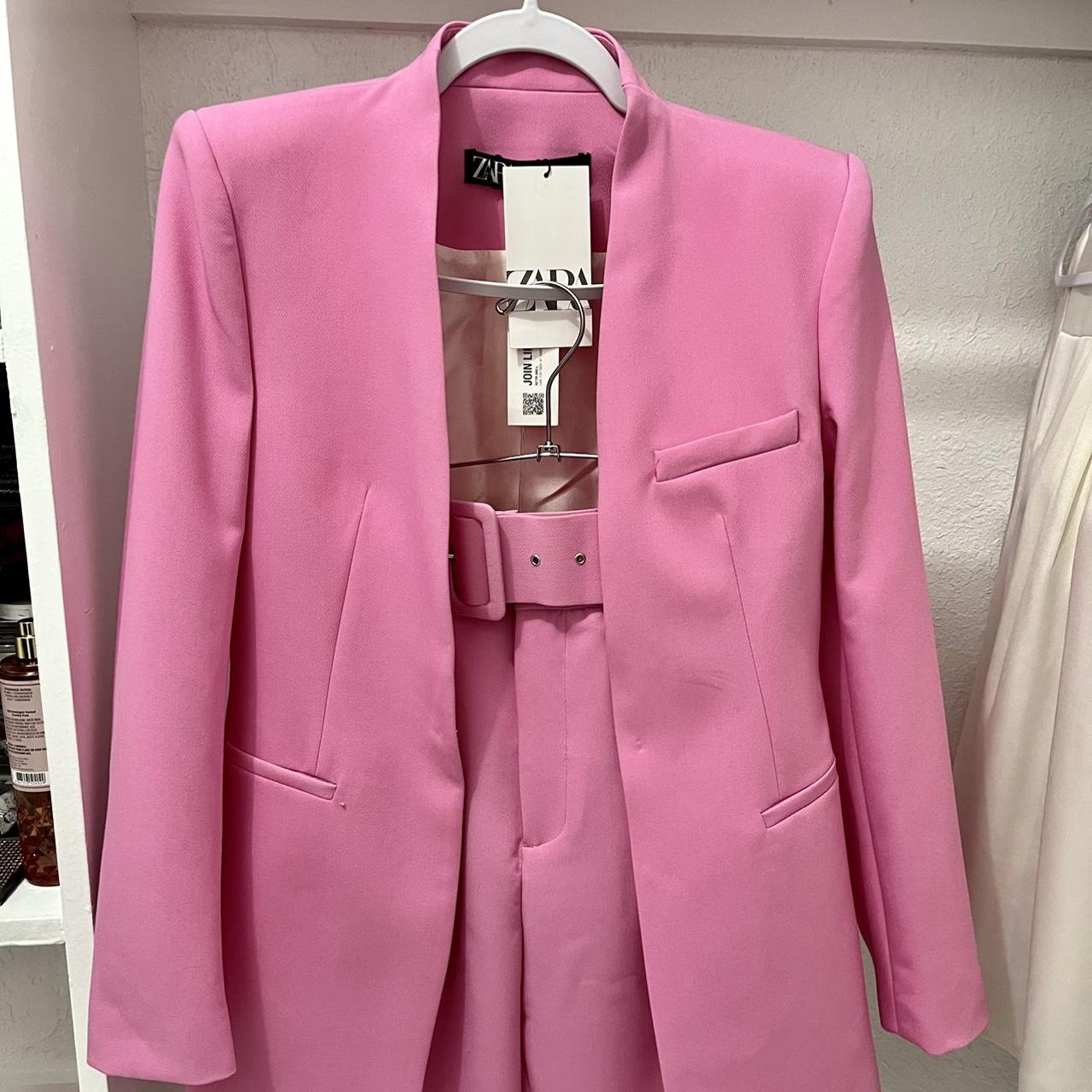 Zara Women's Pink Tailored-jackets | Depop