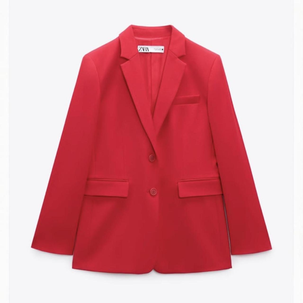 Zara Women's Pink Tailoredjackets Depop