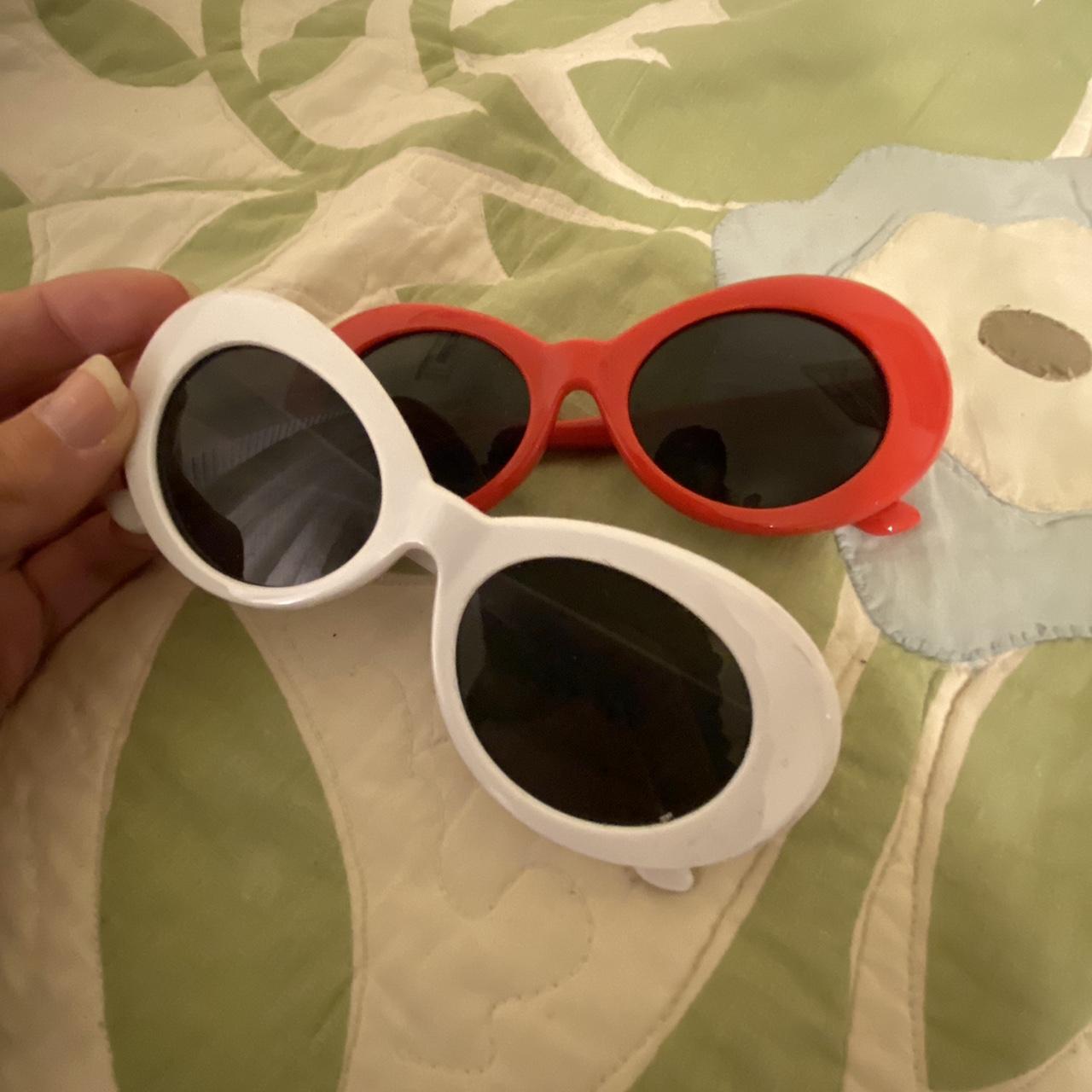 SHEIN Men's White and Red Sunglasses Depop