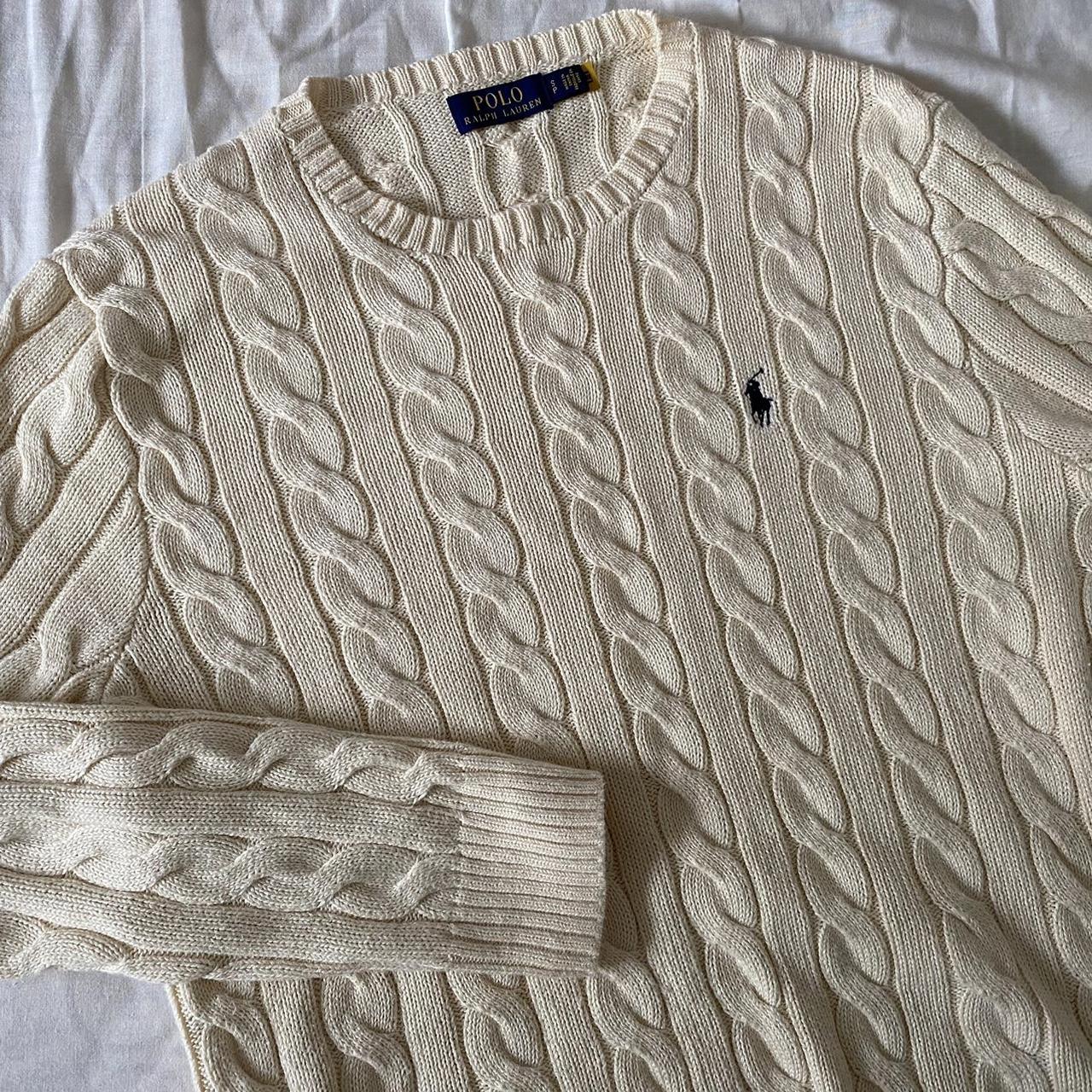 Polo Ralph Lauren cream cable knit jumper 💫 Size... - Depop