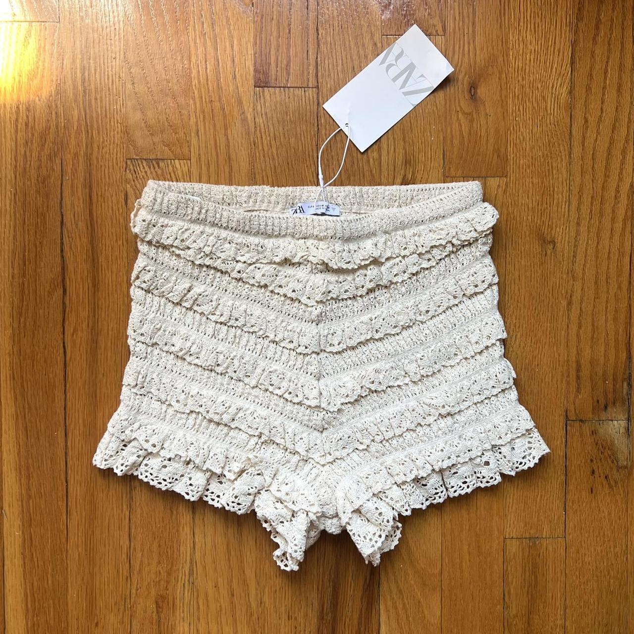 🎀 zara crochet ruffle bloomer shorts BNWT 🎀 Depop