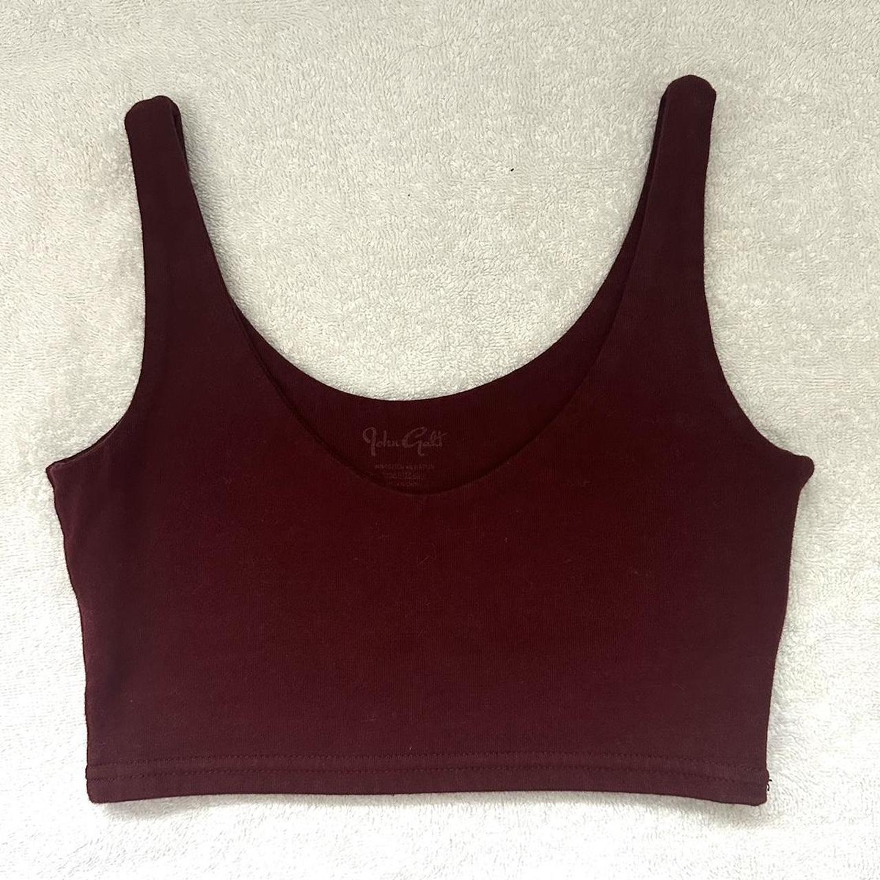 brandy melville tank in burgundy no flaws! will - Depop