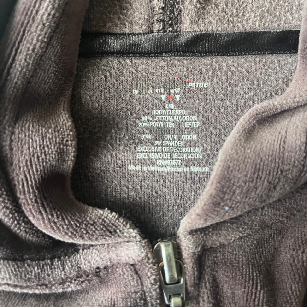 y2k brown velour zip up hoodie - tag is rubbed off... - Depop