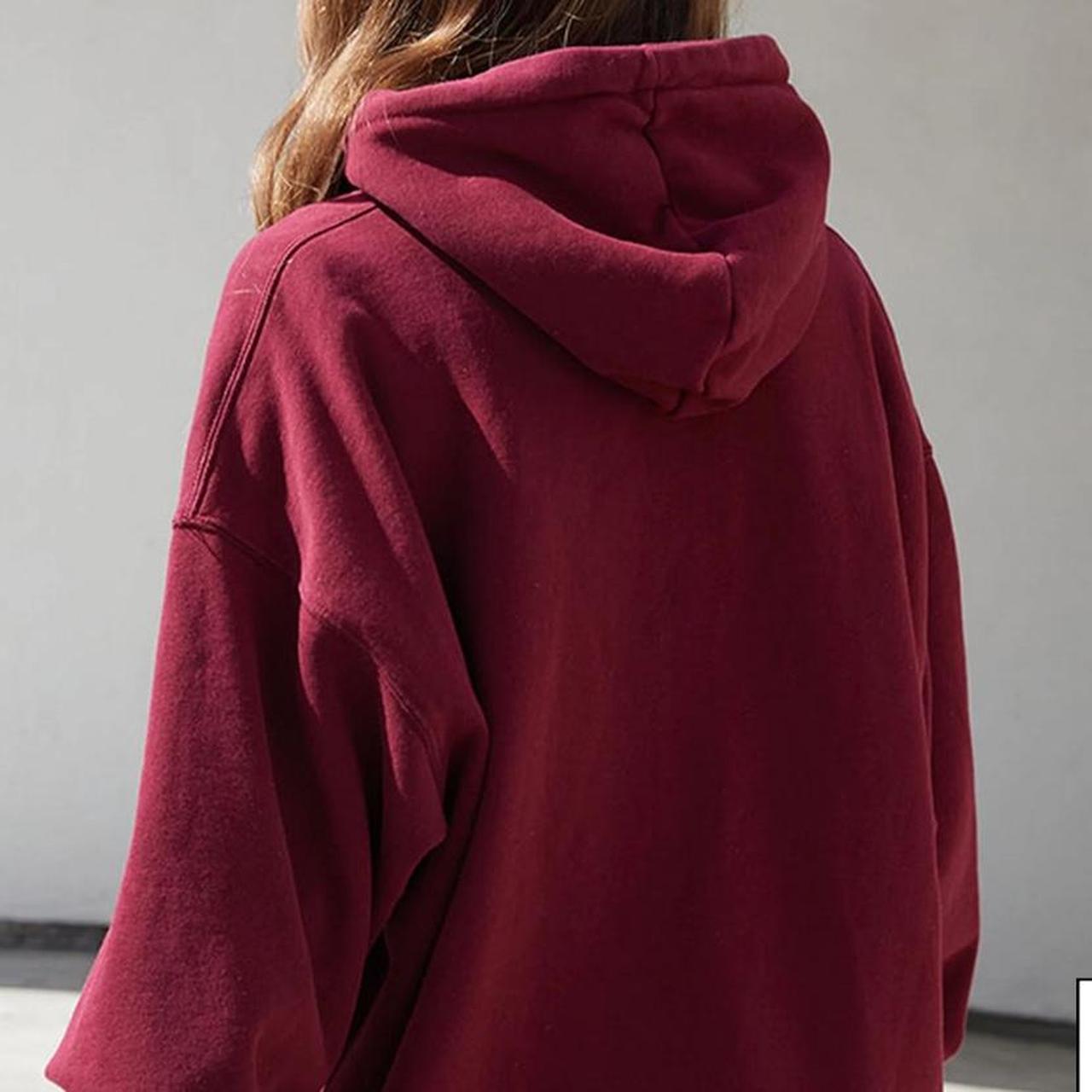oversized burgundy boston hoodie from brandy... Depop