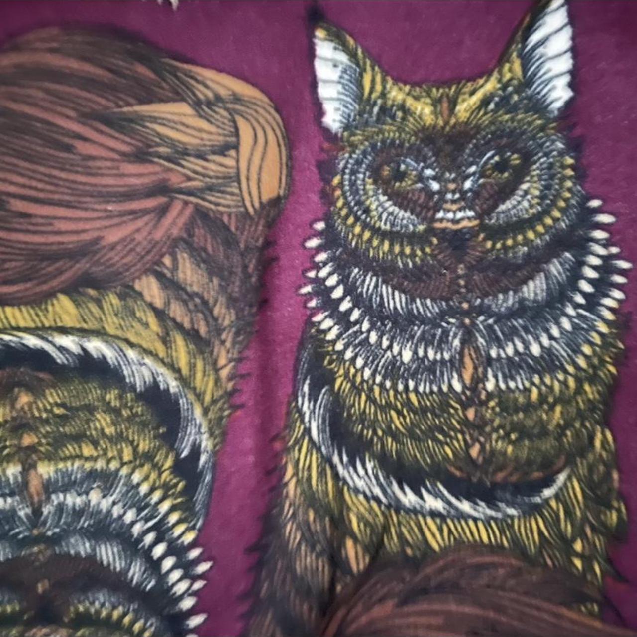 LuLaRoe Mosaic Fox Owl Cat Maroon OS Leggings~ Major - Depop