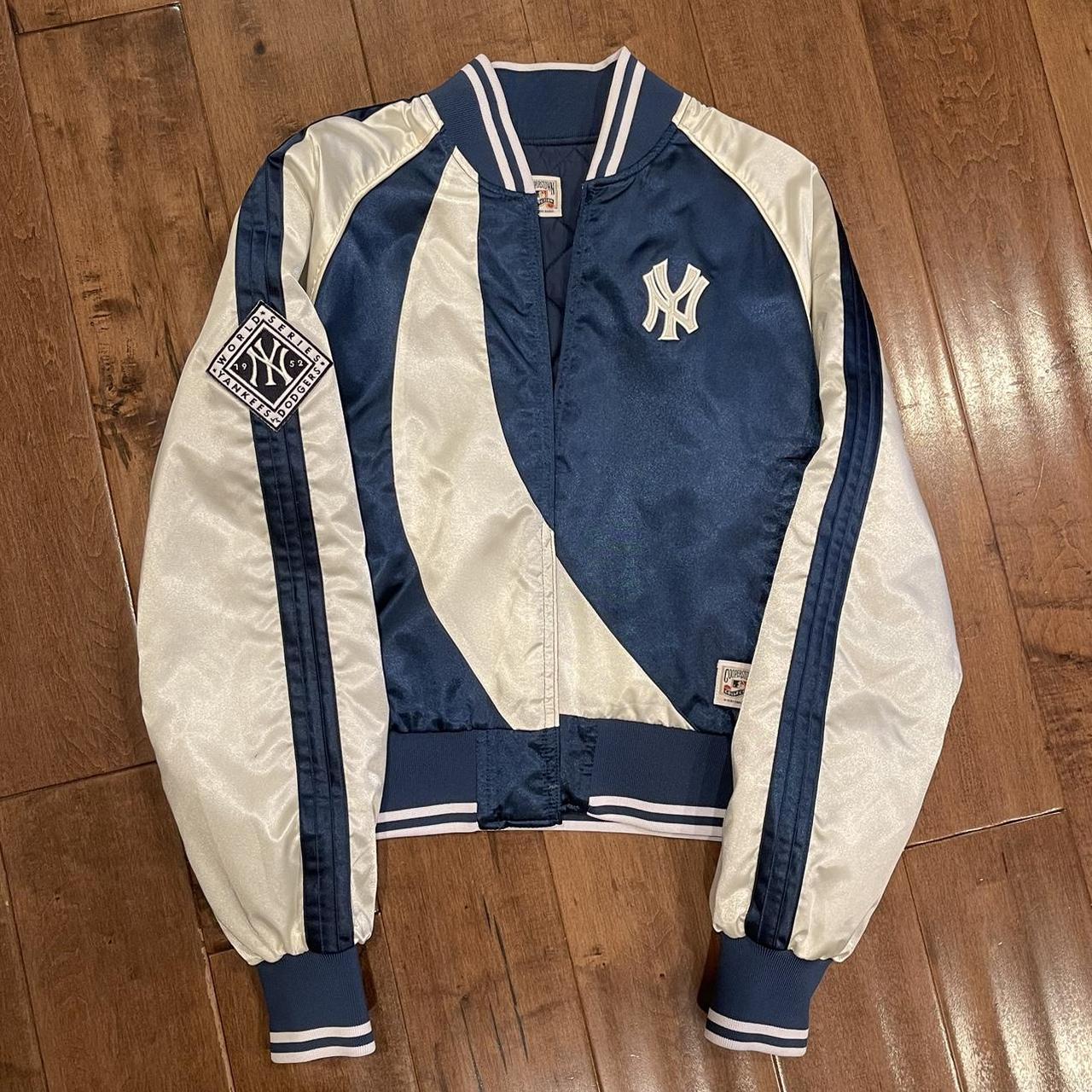 Women's Blue and White Jacket Depop