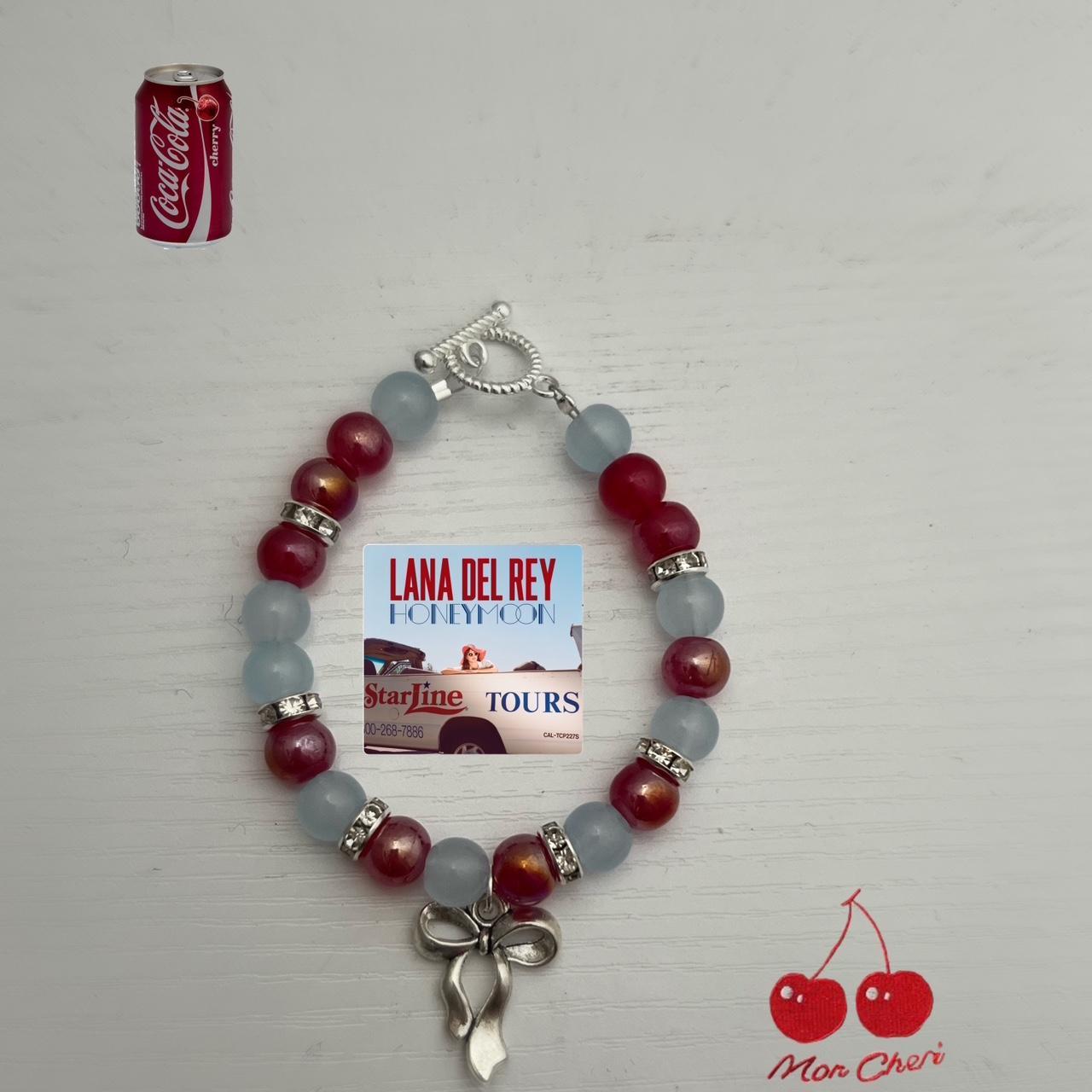 Jual lana del rey themed coquette beads bookmark ‎♡₊˚ ・₊✧, penanda buku