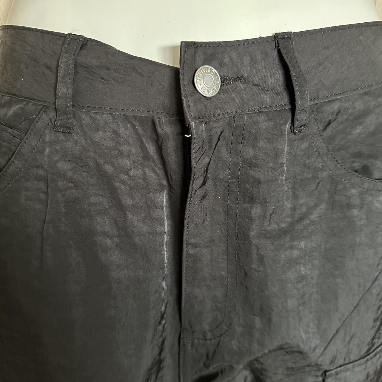 Black chunky cargo pants with buttons and pockets... - Depop