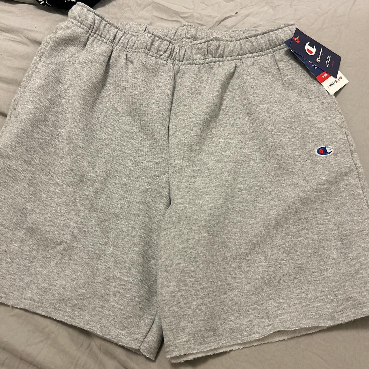 Champion men's Grey. poweblend fleece shorts - Depop