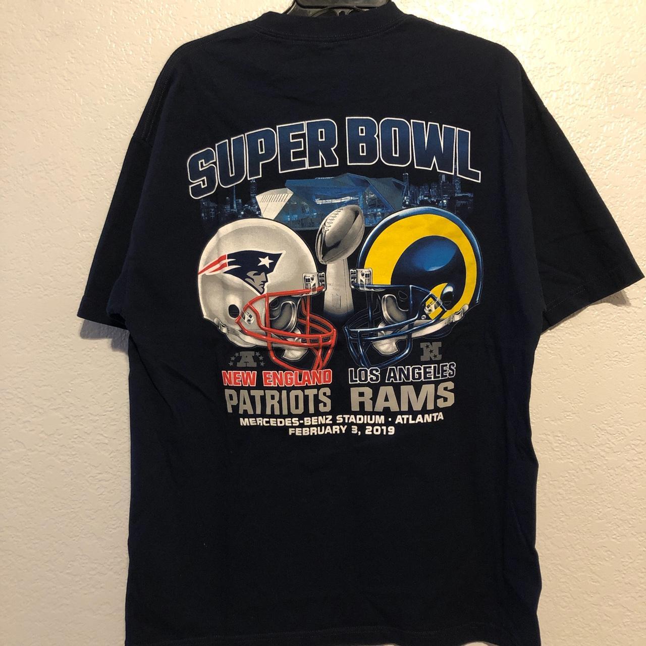 NFL Super Bowl Patriots vs Rams 2019 T-Shirt Mens Size Medium LA