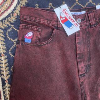 Polar Skate Co Men's Red and Black Jeans | Depop