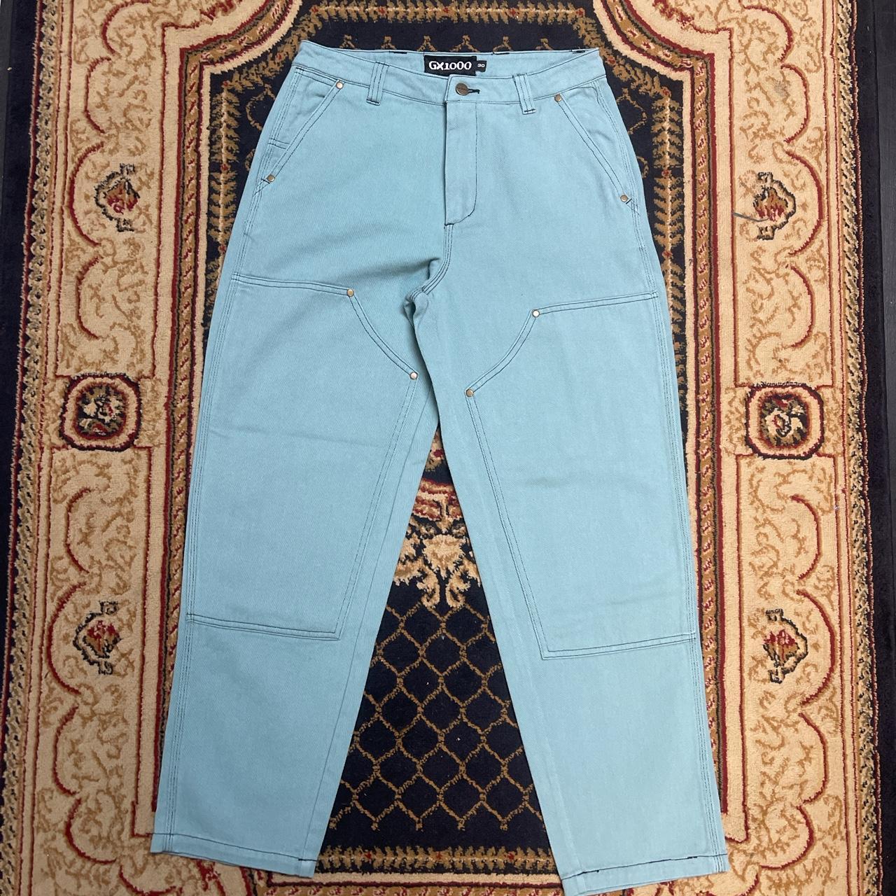 GX1000 double knee baggy jeans light blue Brand new... - Depop