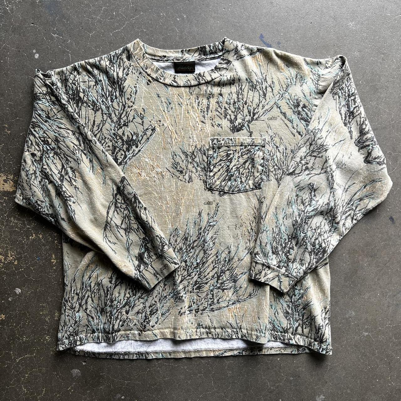 Vintage camo long sleeve shirt no flaws , good... Depop