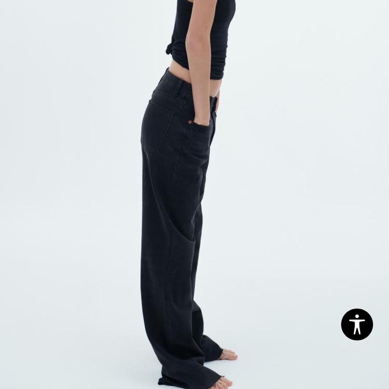 ZARA HIGH RISE WIDE LEG JEANS TALL SIZE 4, Rise