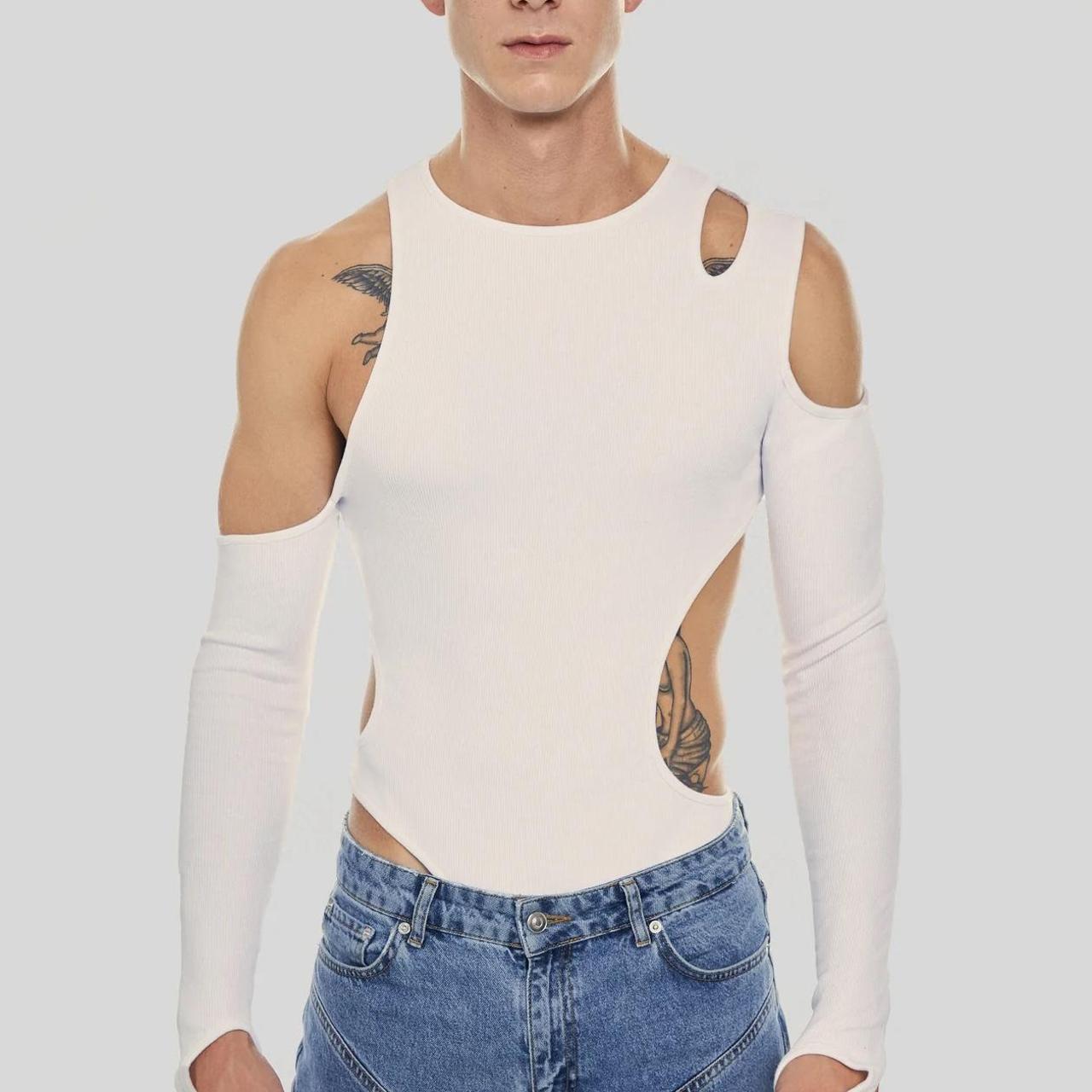 Men's White Bodysuit Depop