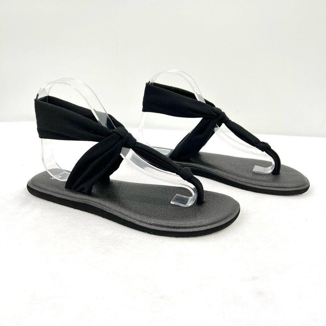 Sanuk Ella Black Knit Sling Yoga Mat Sandals Size - Depop