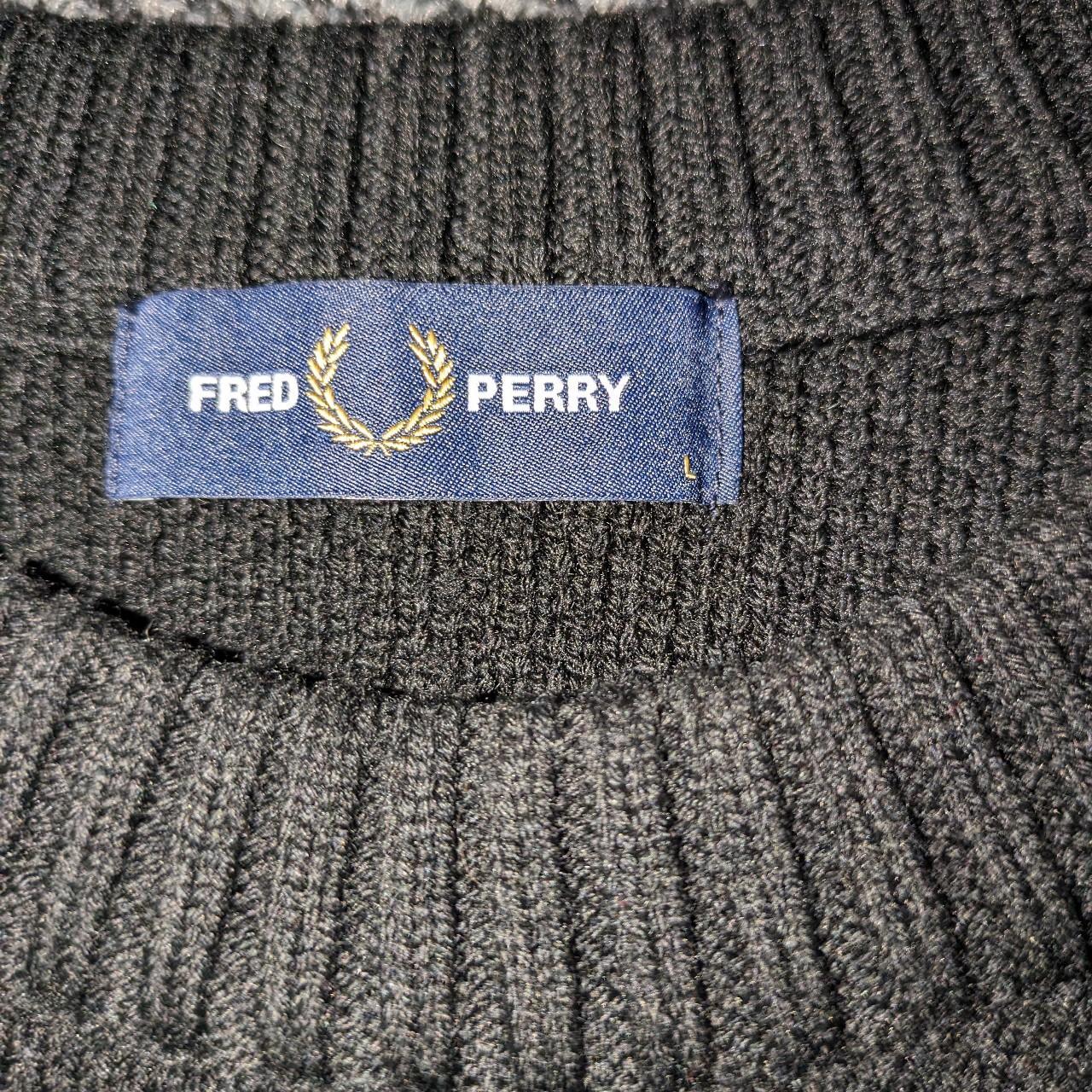 Black and white Fred Perry knitted jumper Amazing... - Depop
