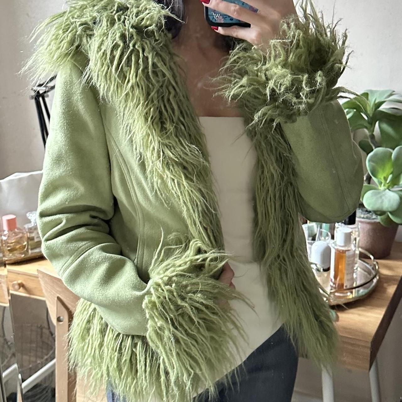 Urban Outfitters Green Sheepskin Coat Trim Jacket Urban Outfitters Coats Sale Penny Lane Orange Trench