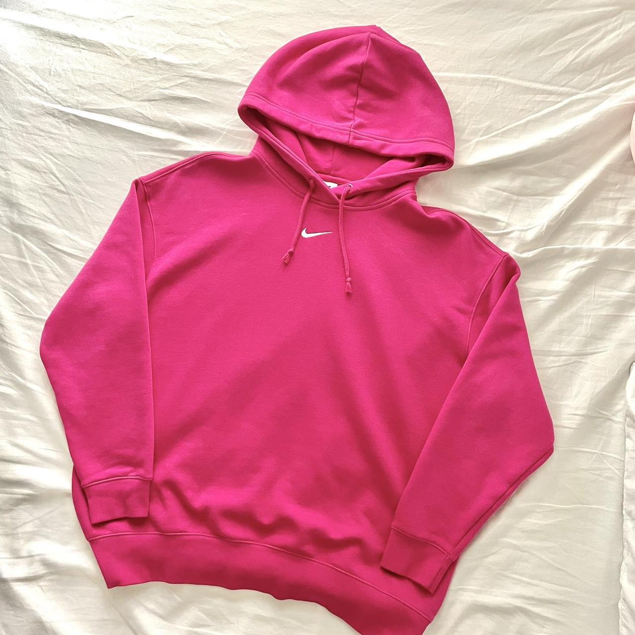 Vintage Nike Pink Hoodie Middle swoosh oversized... - Depop