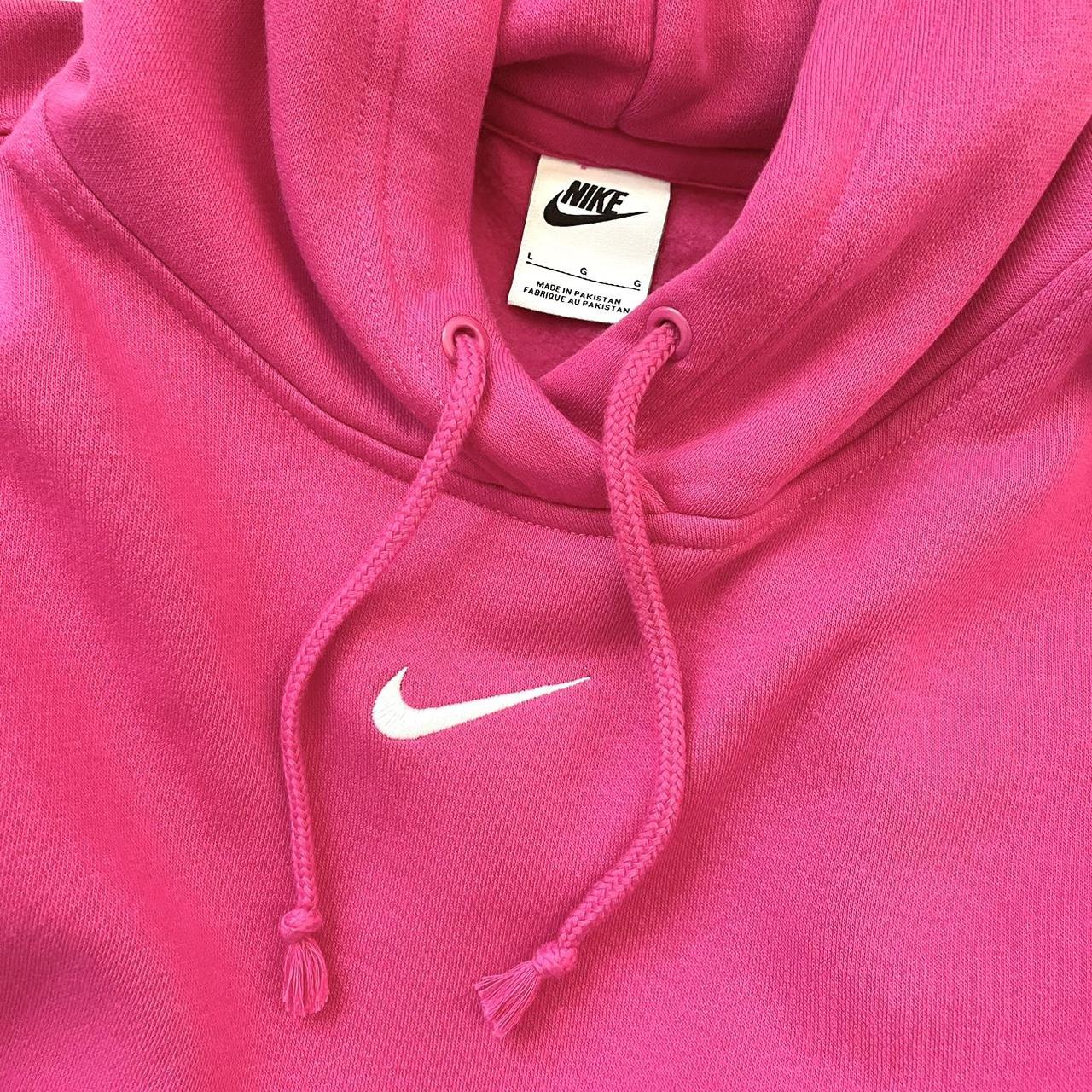 Vintage Nike Pink Hoodie Middle swoosh oversized... - Depop