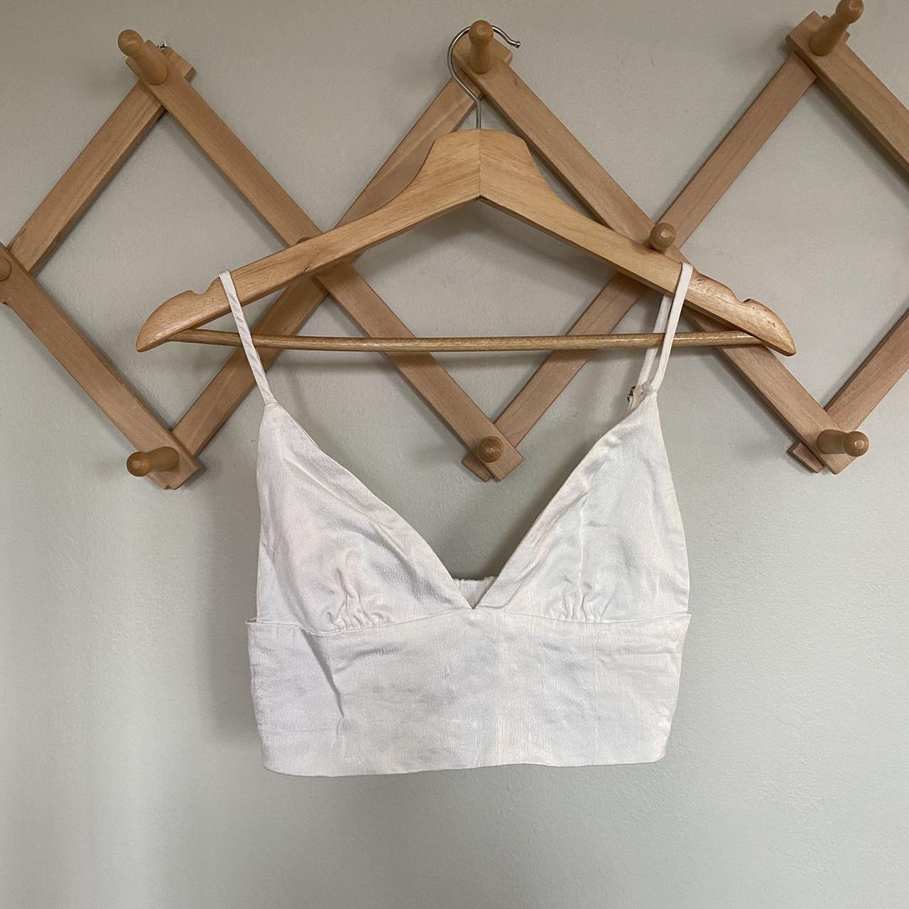 ZARA Satin Bralette White Size L - $20 (50% Off Retail) New With Tags -  From Liana