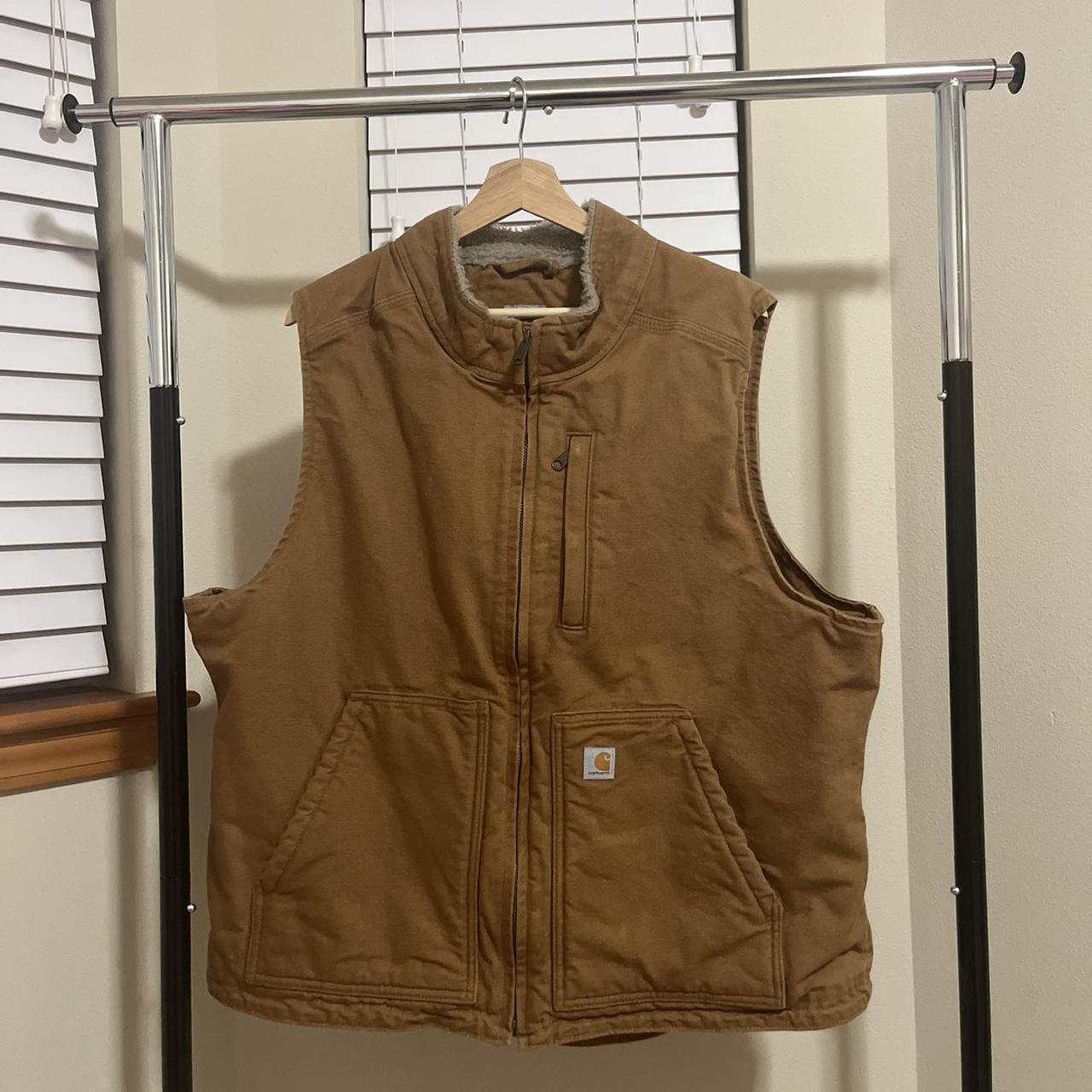 Tan Carhartt Vest Size: Tagged XXL Warm Vest and... - Depop