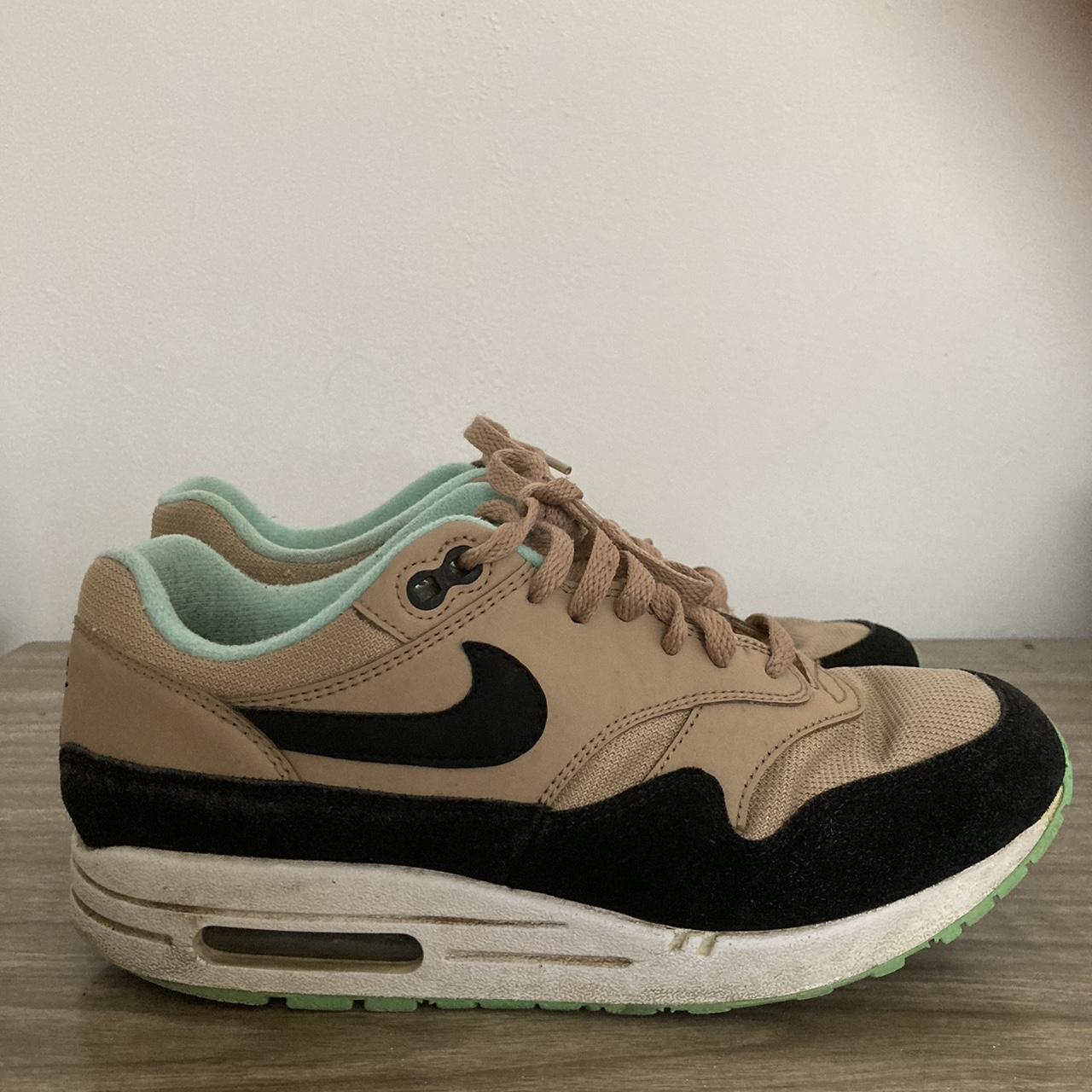 Nike Women s Air Max Desert Black Green Glow Air max. Depop