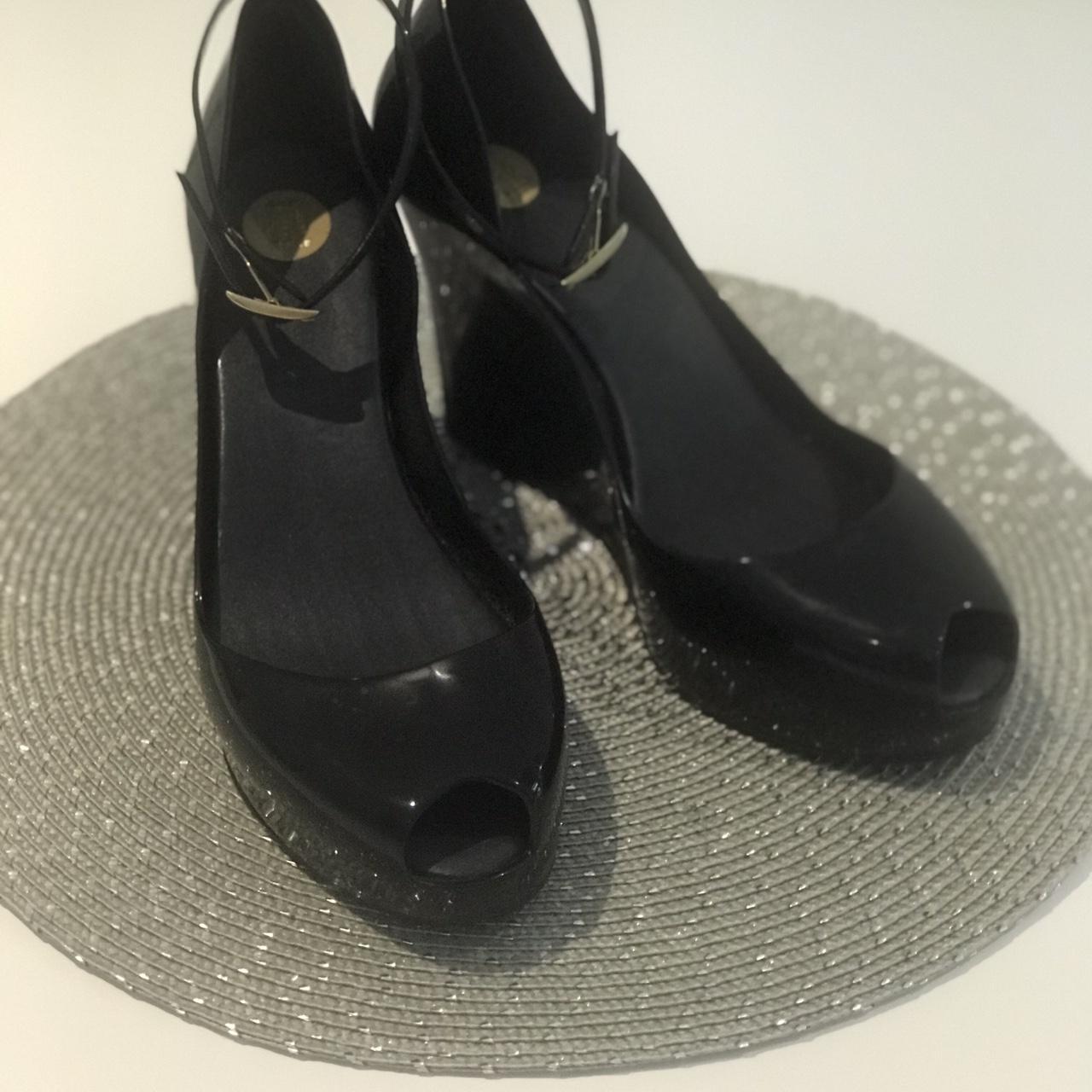 Melissa Patchuli III Platform shoes Black with gold... - Depop