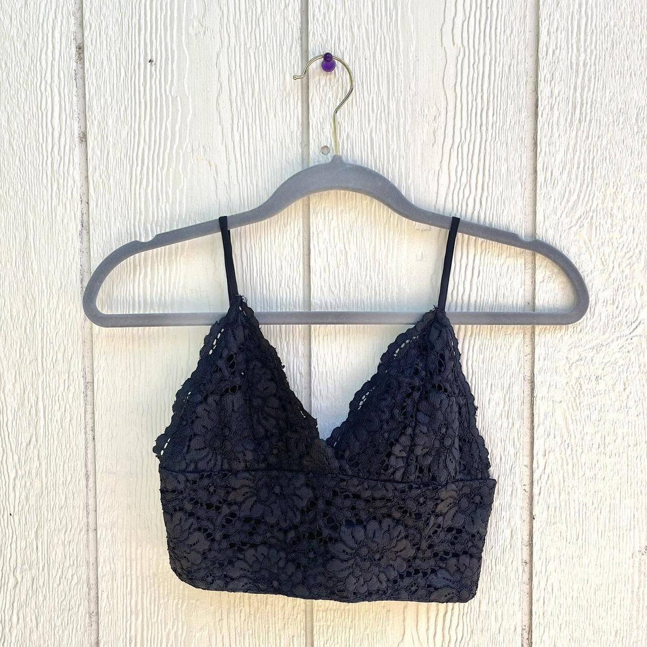 Black floral lace Zara bralette!! worn maybe once - Depop