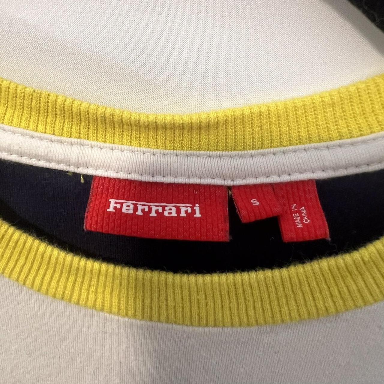 Ferrari Women's Navy and Yellow Crop-top (3)