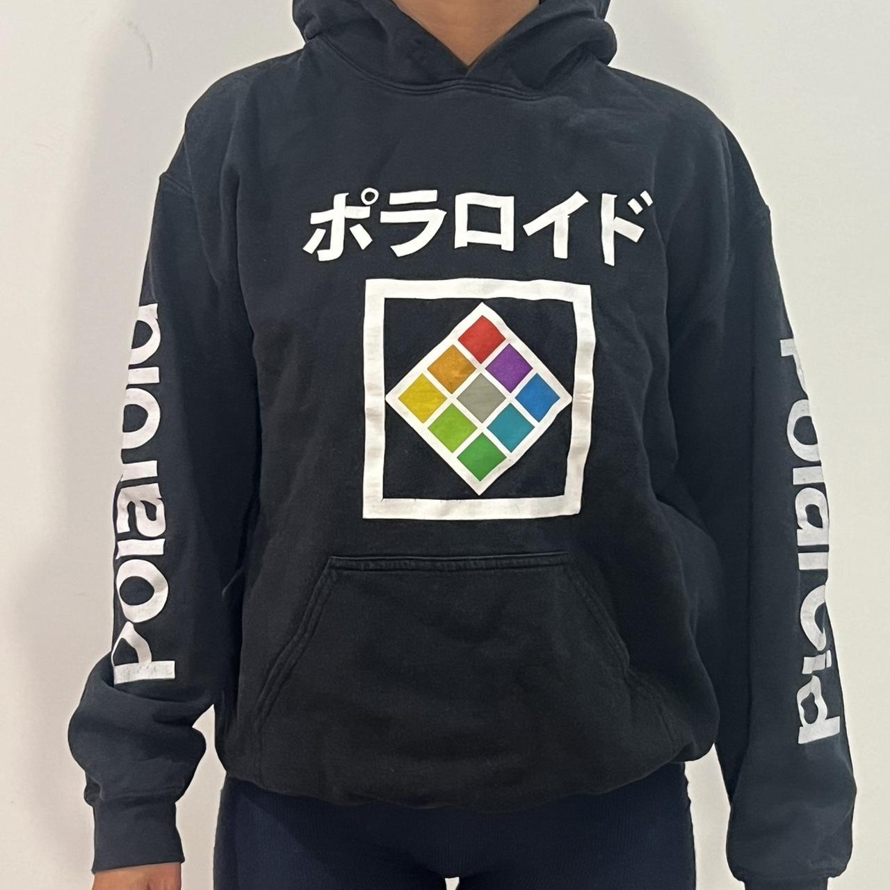 Polaroid black hoodie comfy hoodie polaroid. Depop