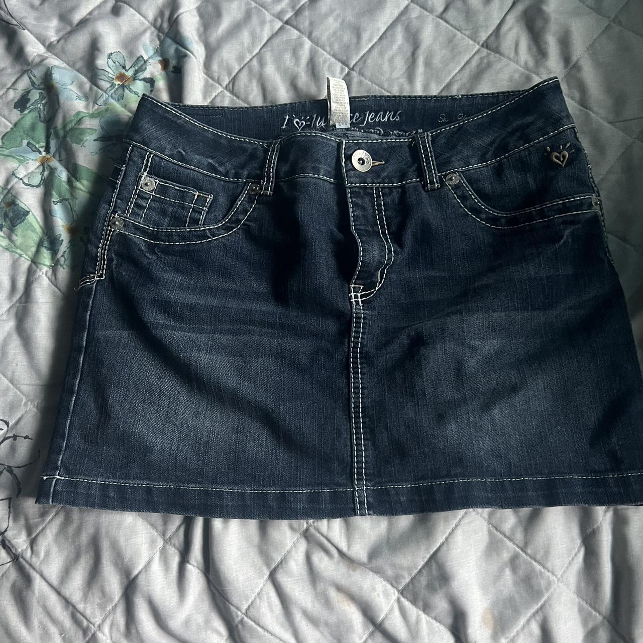 Justice Denim skirt love the pockets on this skirt... - Depop