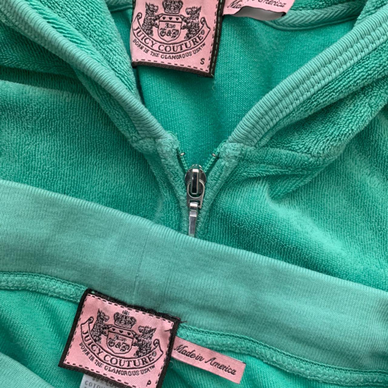 Juicy Couture Women's Green Hoodie Depop