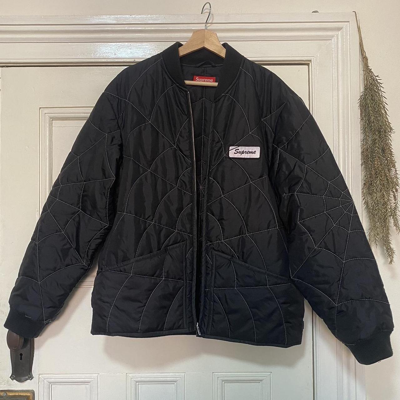 SUPREME SPIDER WEB QUILTED JACKET SIZE. Depop