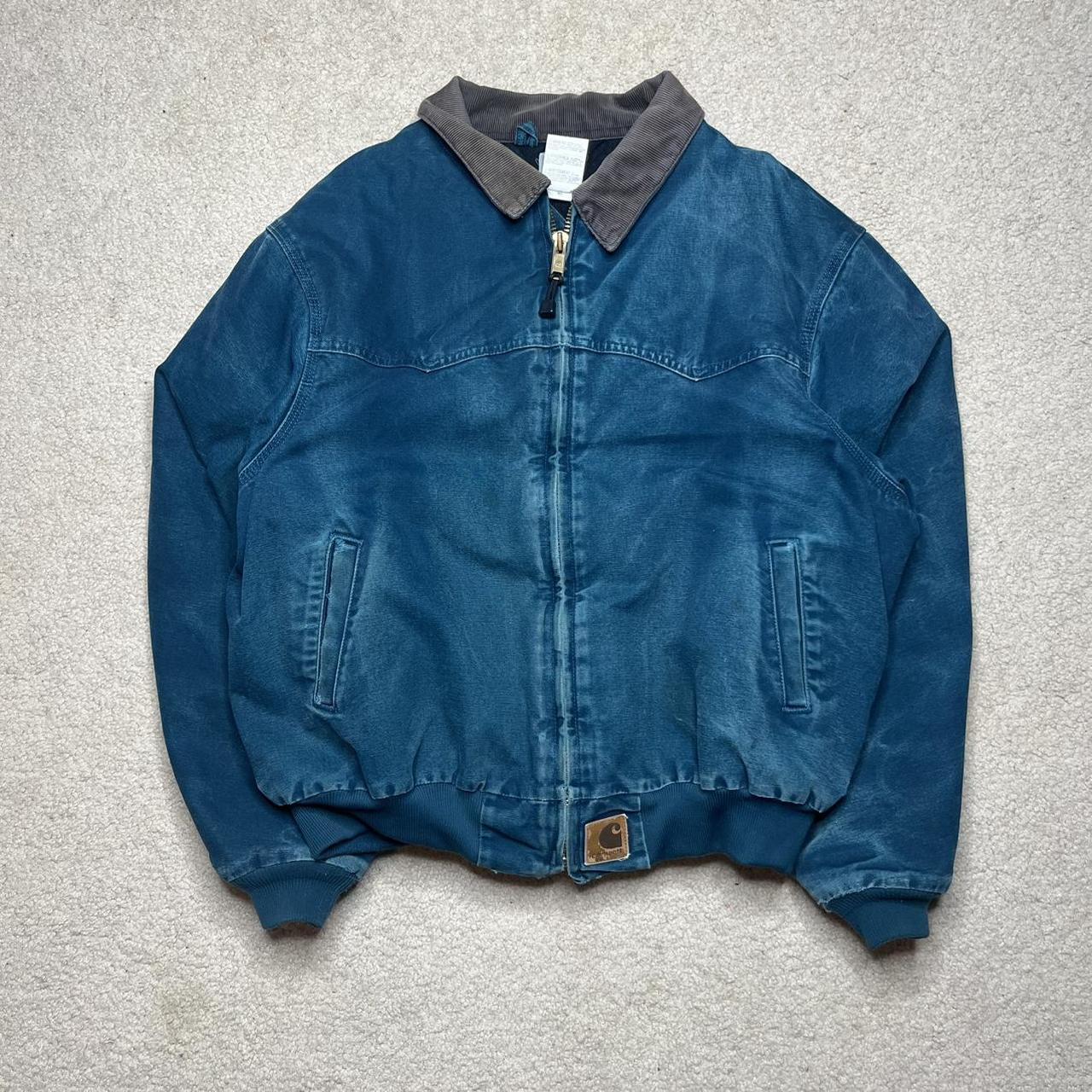 Carhartt J139 Denim Work Jacket Sz 2XL Hooded | Depop