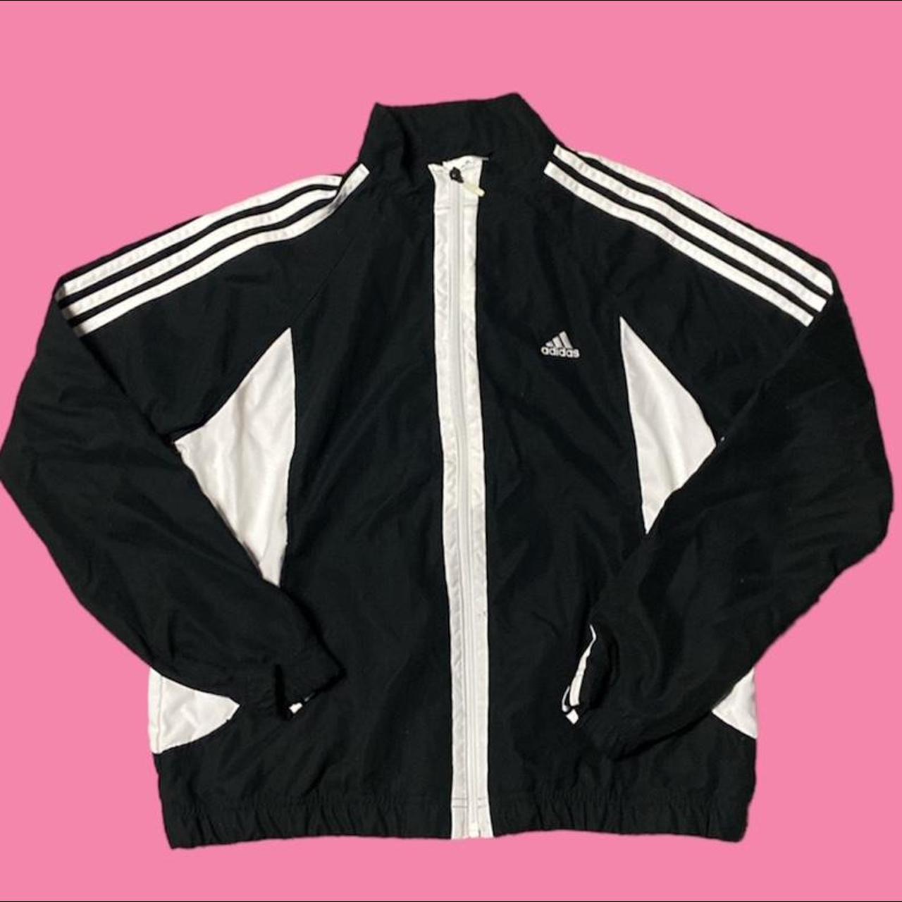 Adidas Women's Black And White Jacket | Depop