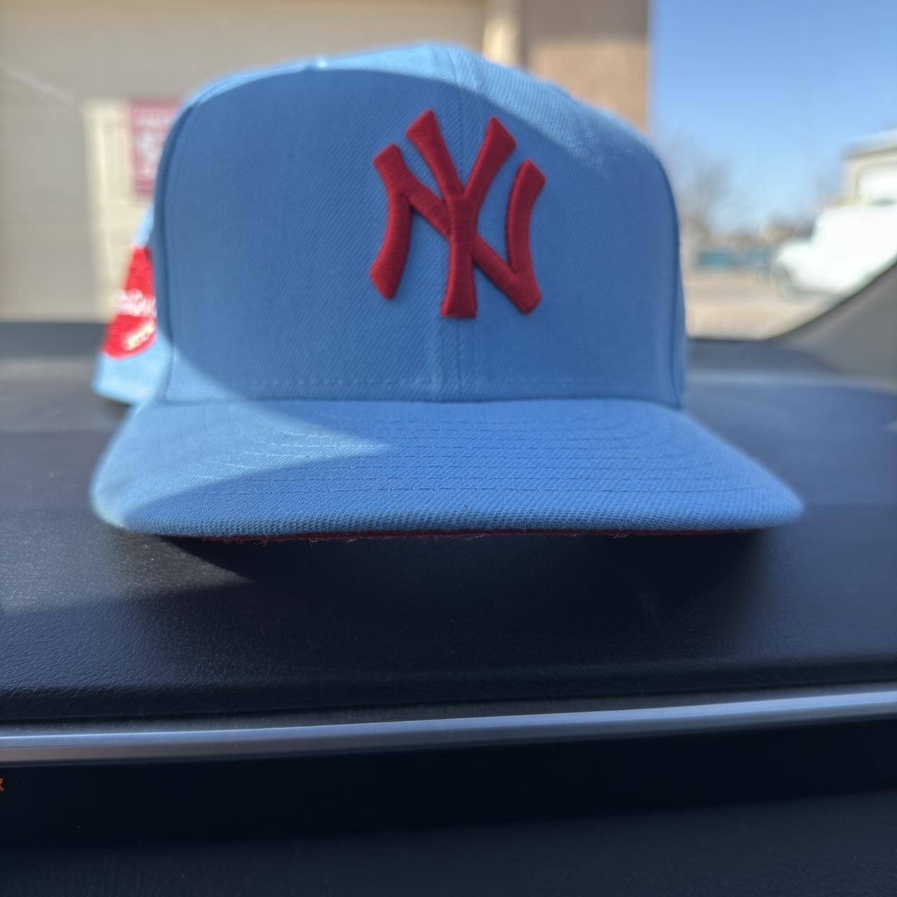 New Era Men's Caps - Blue – Blue and red New Era fitted hat …