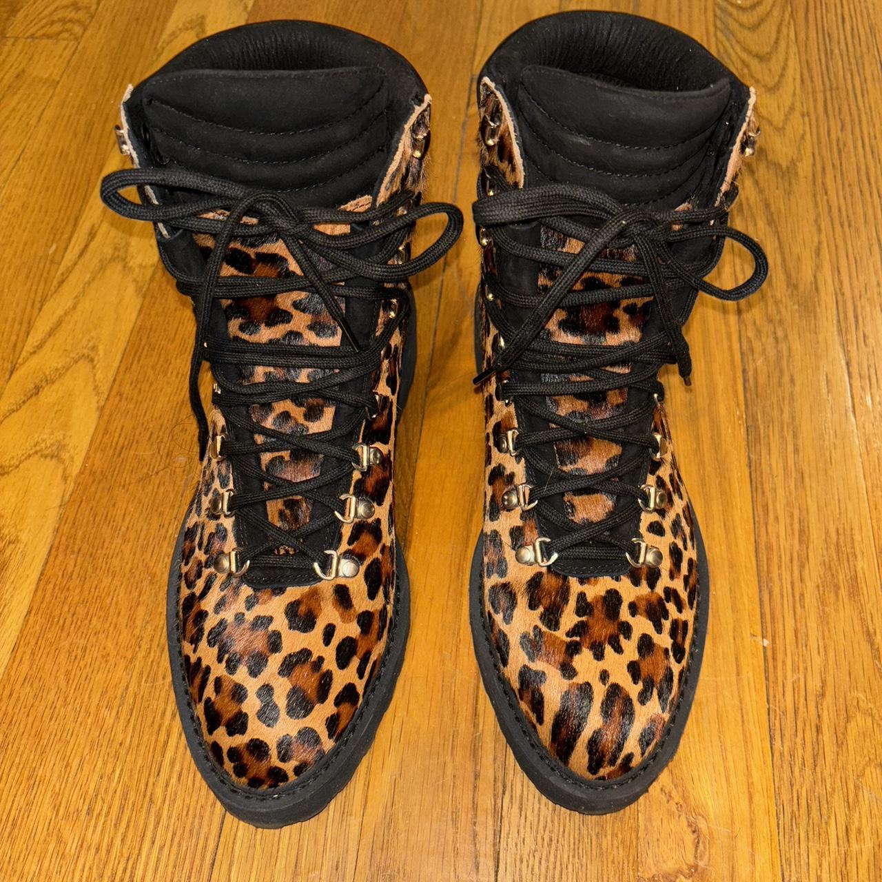 Diemme furry leopard snow boots. Made in Italy. Worn