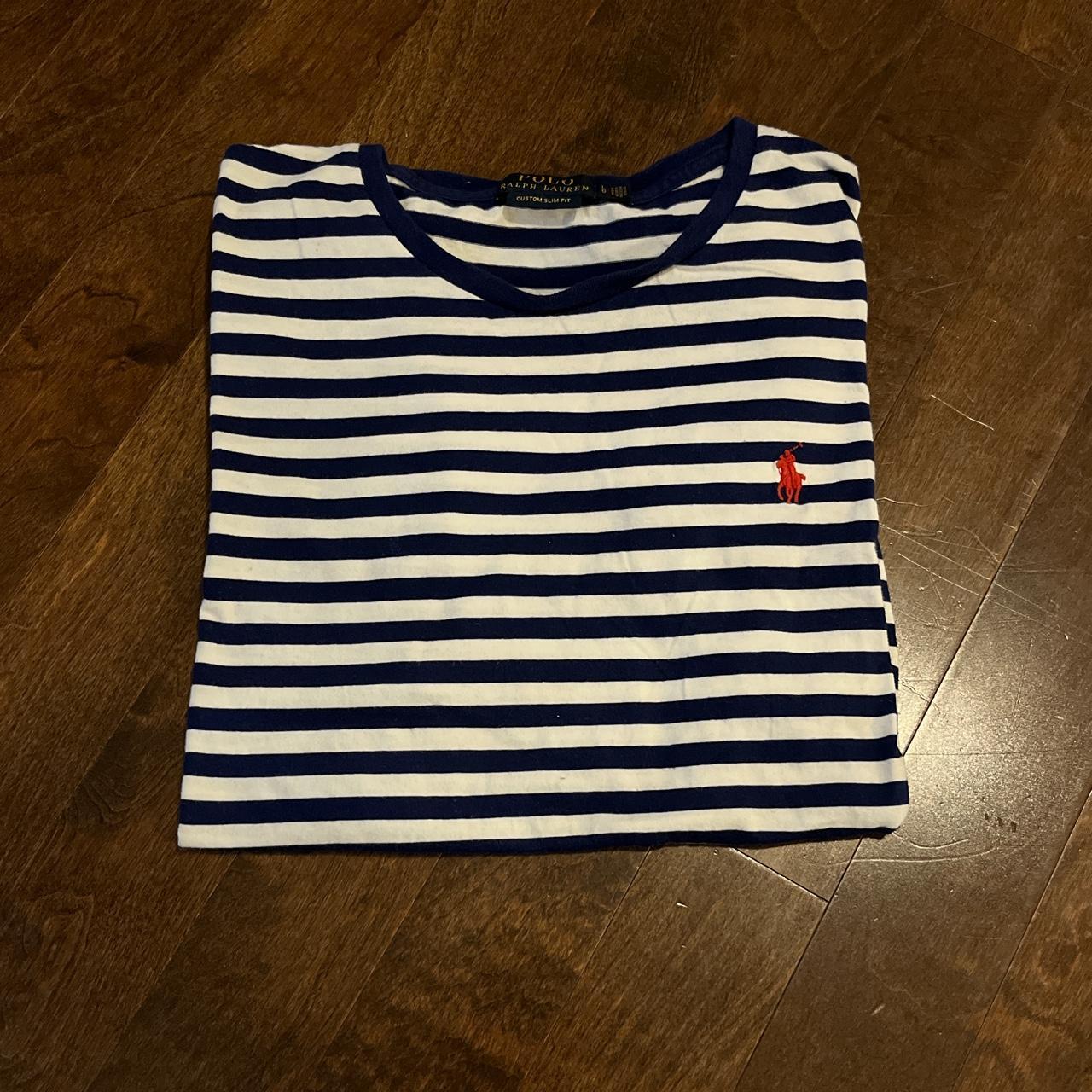 Stripped Polo T Sized Large 20$ obo - Depop